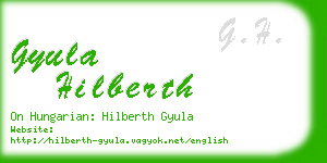 gyula hilberth business card